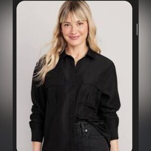Old Navy Button down Utility Shirt in Black